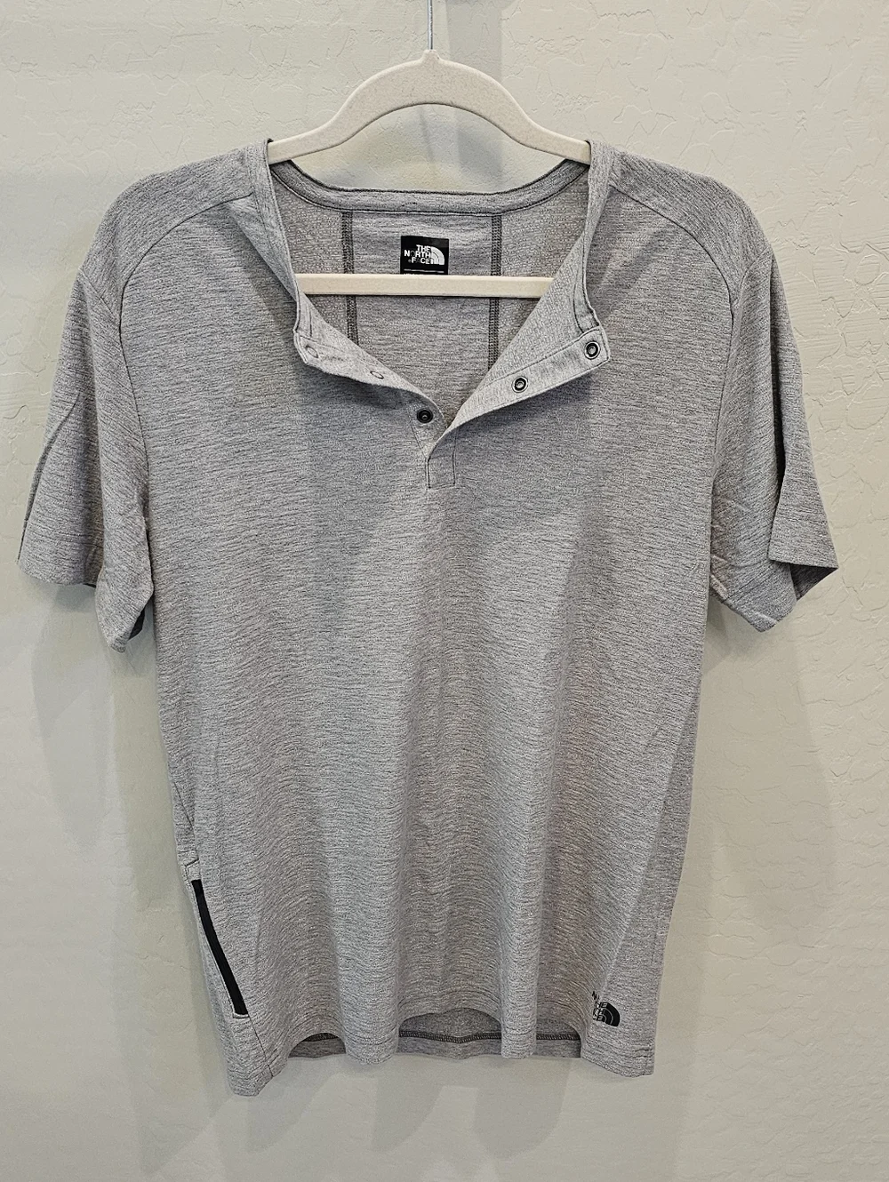 The North Face Heather Gray Short Sleeve Henley